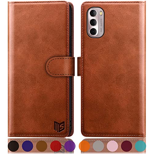SUANPOT for Moto G Stylus 2022 5G Wallet case ?RFID Blocking? Credit Card Holder, Flip Folio Book PU Leather Phone case Shockproof Cover Women Men for Moto G Stylus 2022 5G case (Light Brown)
