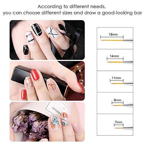 10 Stück Nagel Kunst Malerei Zeichnung Pinsel Set,Acryl Nagel Kunst Pinsel Professionell Nail Art Pens Enthalten 5 Stück… – Bild 4