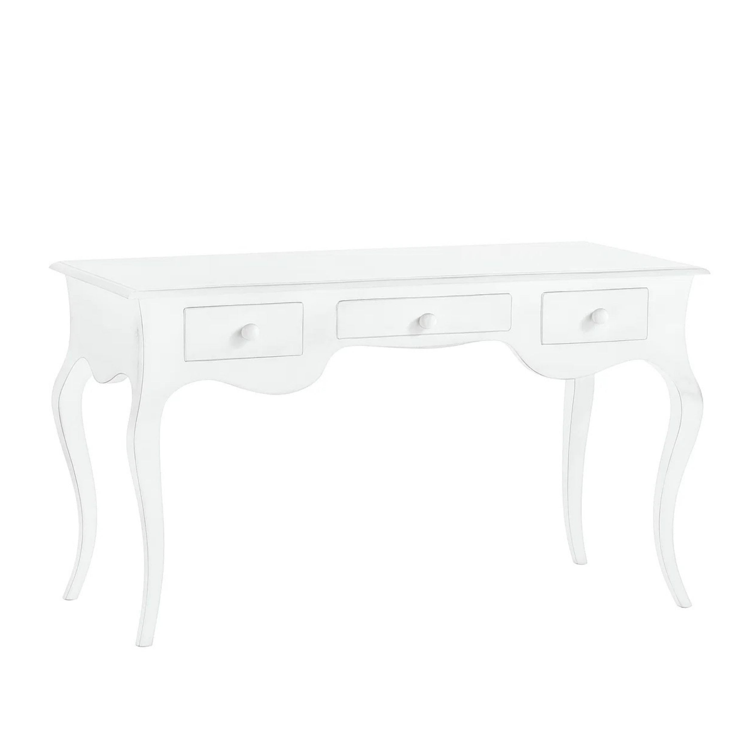 Mar.c.a. Design - Scrivania Arte Povera in Legno 150x75x78 cm 3 Cassetti - Scrittoio Vintage con Gambe Spada Sagomate Made in Italy