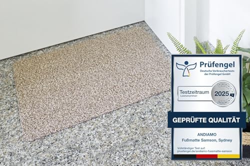 andiamo Fußmatte Samson Türmatte Sauberlaufmatte für Innen- und überdachter Außenbereich waschbar mit rutschfester Unterseite 40 x 60 cm beige