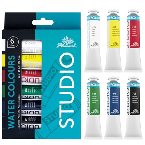 PHOENIX Watercolor Paint Tubes Set - 6x22ml / 0.74 Fl Oz Non-toxic Water Color Paint Adult Set, Watercolors Painting Supplies Art Paints for Beginners -  PHOENIX ARTS GROUP, PW0622S