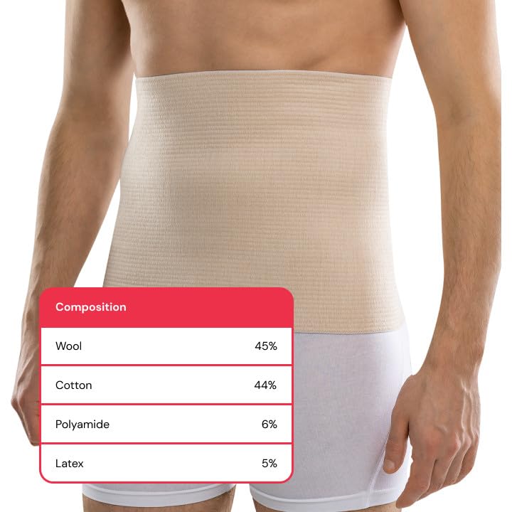 Image secondaire de Lauma Medical, ceinture chauffante élastique en laine et coton pour soulager les douleurs lombaires, réchauffer les reins, souti