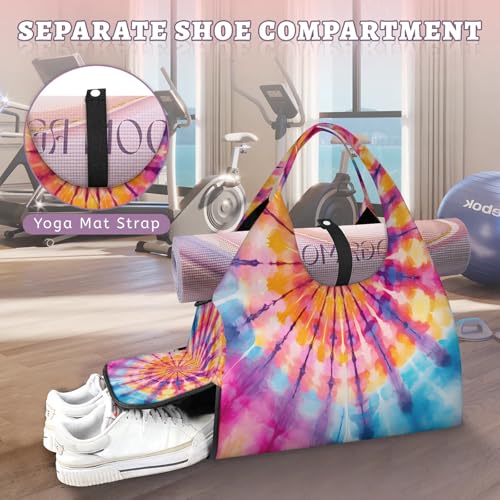 Bolsa de viaje L con compartimento para zapatos y diseño arcoíris funcional 5