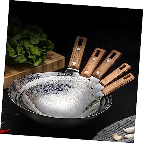 Sartén Wok de Acero Inoxidable 30 cm con Mango de Madera miniatura 4