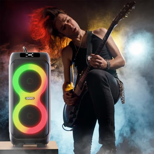 Image of GOVO Goloud 980 with 160W Party Speaker with Wireless Mic, Up to 6 hrs Playtime, TWS Mode, Bluetooth v5.3, AUX Port, & USB (Platinum Black)