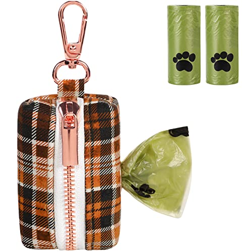 Image of Lionet Paws Cute Dog Poop Bag Holder with Dog Poop Bag for Leash, Cotton Dog Bag Dispenser, Matching Dog Collar