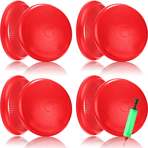 Image of Jerify 4 Pcs Wiggle Seat Flexible Inflated Wobble Cushion Stability Balance Pad Balance Disc Sensory Seat for Men Women Fitness Physical Exercise Improving Posture Home Office