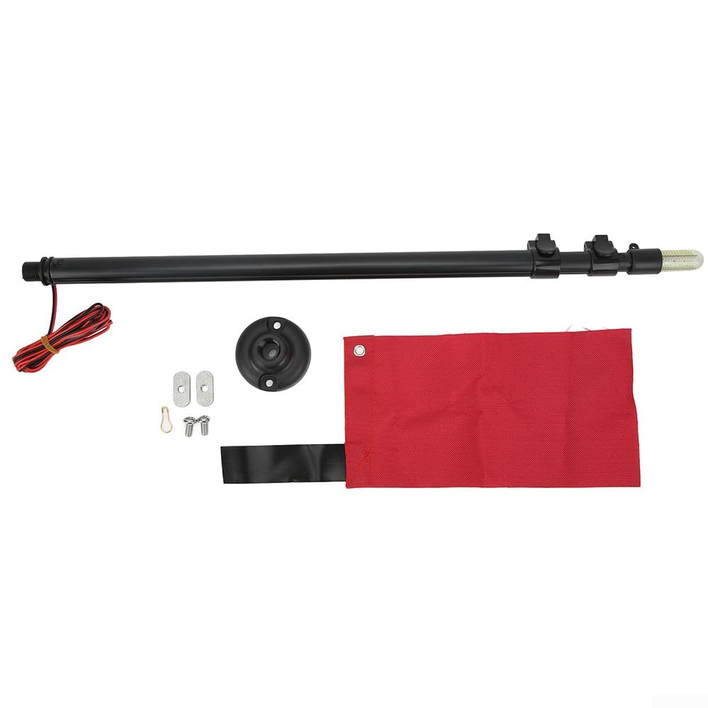 Kit de base de para bandera de seguridad, para bandera de seguridad universal de lujo con poste de montaje, para combo de luz para kayak, canoa, barco, bote