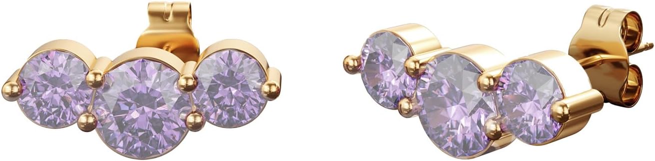 CAITLYNMINIMALIST 18K Gold Plated Birthstone Tiny Stacking Cartilage Stud Earrings for Women 18K Gold Plated Sterling Silver