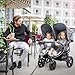 hauck Geschwisterwagen Roadster Duo SLX, Zwillingsbuggy ab Geburt bis 15 kg (ca. 3 Jahren) mit Liegefunktion, XL Korb, Einfach und Klein Zusammenklappbar, Große Räder (Grey/Silver)