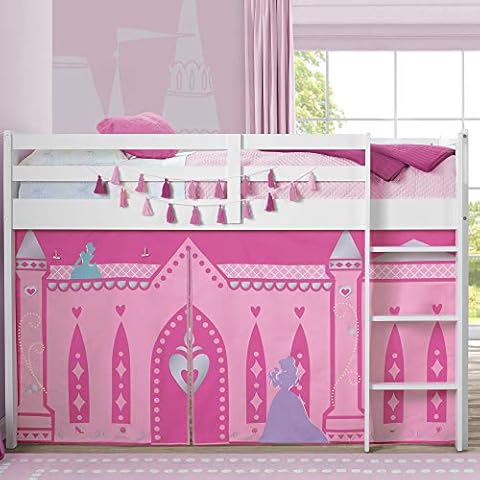 Delta Children Loft Bed Tent Curtain Set for Low Twin, Disney Princess Cover