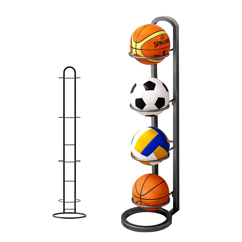 Ball Storage Rack, Removable Cube Football Stand, Durable Basketball Ball Stand Organizer, Vertical Ball Rack Display Stand for Volleyball Basketball Football Storage Indoor Outoor