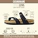 CUSHIONAIRE Luna Sandals for Women, Cork Footbed Womens Sandals for Summer Comfort with Adjustable Straps, Wide Width Available, BLACK 10