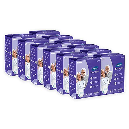 Image of DIGNITY Overnight Tape Style Adult Diapers - M (120 Pieces) With Wetness Indicator and Leakage Protection Upto 12-16 Hrs.