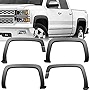 ProTuningLab OE-Style Fender Flares for 14-18 Chevy Silverado, 15-18 2500HD 3500HD, Smooth Black Finished, Set of 4
