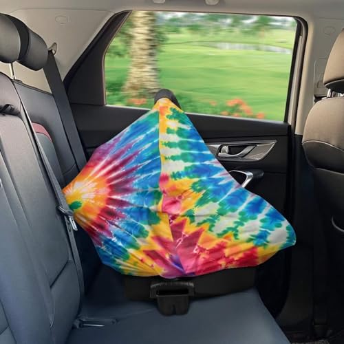 Image of Youngerbaby Tie Dye Nursing Cover for Newborns Breastfeeding Cover Scarf Baby Car Seat Covers Infant Stroller Cover Carseat Canopy for Girls and Boys Full Coverage