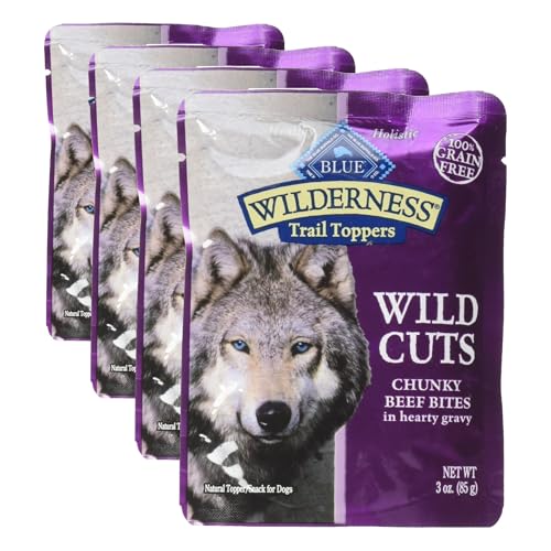 Image of Blue Buffalo Wilderness Wild Cuts Trail Toppers Chunky Bites in Hearty Gravy - Beef - 3 Oz (Pack of 4)