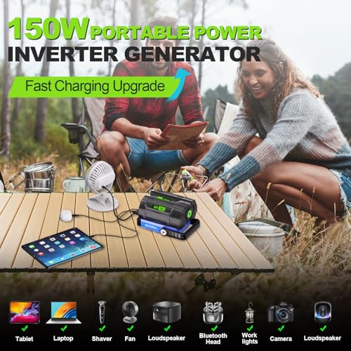 Image of 56V 150W Power Inverter Compatible with EGO 56V Lithium Battery BA1400 BA2800 BA4200, Portable Power Source with Dual USB Ports & AC Outlet for Outdoor Camping, Emergency Backup(Battery Not Included)