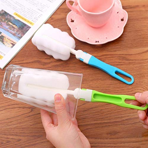 Image of Easy Bottle Glass Cup Soft Sponge Cleaning Brush Kitchen Washing Scrubber Tool Green