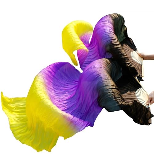 DMLAYHP Belly Dance Fan Slik Fans Belly Dance Stage Performance (2pcs)(8,M-150x90cm)