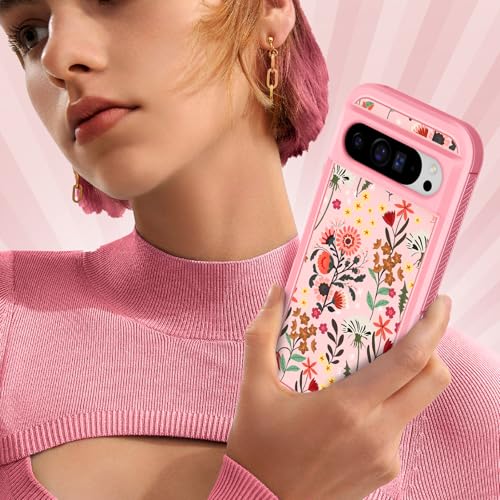 Plakill for Google Pixel 9 Pro XL Case Heavy Duty Protective,Yellow Floral - image 6