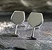Wine Glass Stud Earrings Polished Sterling Silver Handmade in USA