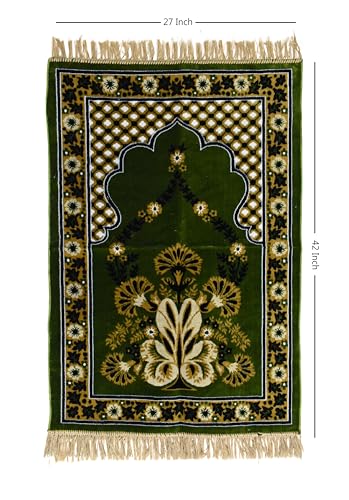 Image of Janamaz Prayer Mat - Turkey Soft Velvet Namaz Mat | Premium Aasan for Daily Salah, Janimaz Namaz, Comfortable & Durable Prayer Mat | 44x27 Inch, (14)