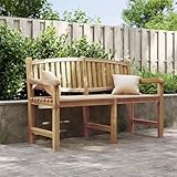 IBUQDDV Gartenbank aus Massivholz Teak 149,5x60x90 cm mit Armlehnen und Rückenlehne, 4 Sitzplätze, wetterbeständige Outdoor-Bank für Terrasse und...