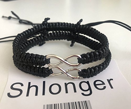 Rullar 2Pcs Women Men Boys Girls Handmade Infinity Forever Love Friendship Braided Link Strentch Couple Bracelets Black #TOP3