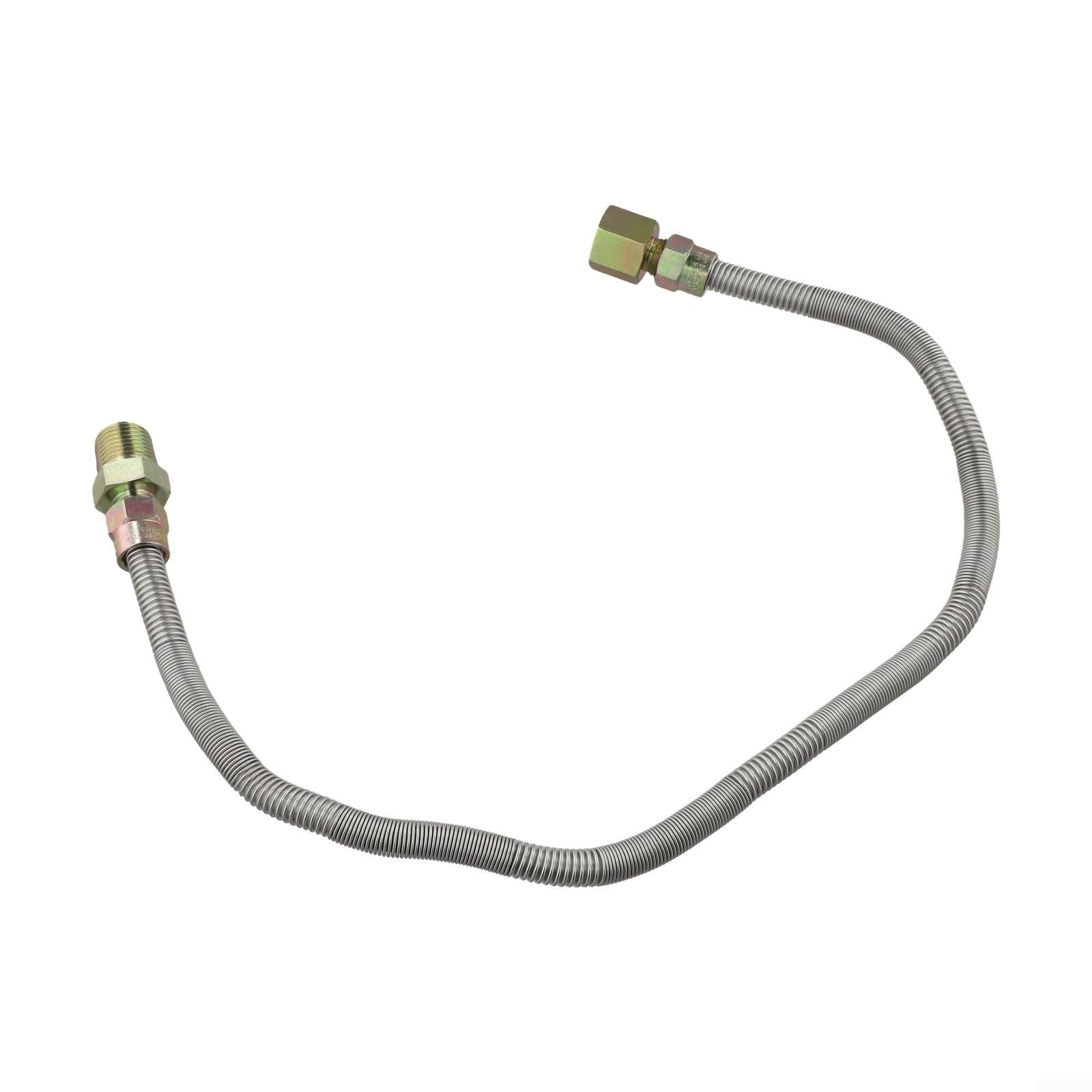 Flexible Gasleitung Propangasschlauch Edelstahl 304 Pfeiffreies Design Für Außen Innen Heizung Feuerstellen Kamine Silber 30 Zoll 3/8 Zoll UV-Schutz Für Gasgeräte Anwendungen