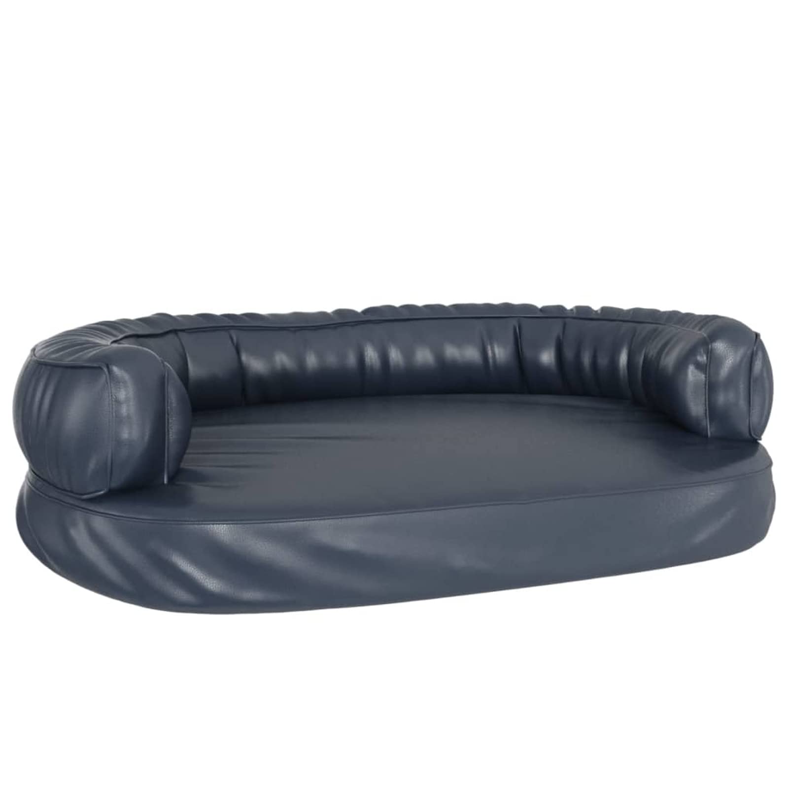 LAPOOH Ergonomisches Schaumstoff-Hundebett, Dunkelblau, 88 x 65 cm, Kunstleder, Hundebett, ergonomische Hundebett-Matratze, Hundekäfig-Bett, 171315