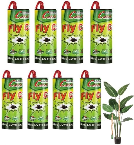 8 tiras de papel para moscas, cintas adhesivas LYPER para trampas para moscas para interiores y exteriores (8)