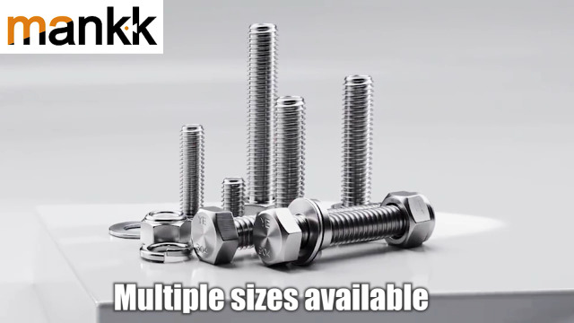 Image of mankk 8PCS 5 /16-18 x 2 inch Hex Bolt & Nut Kit,18-8 (304) Stainless Steel