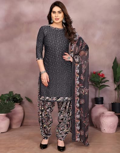 Image of Yashika Unstiched Crepe dress materials | Crepe Salwar Suit for women with dupatta | suit material for women unstitched
