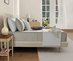 100% Organic Cotton XLTwin Sheets Set, 300TC Sateen Weave 3 PC Twin XL Bed Sheets, Fully Elasticated Sheet & Pillowcase Sets, Soft & Comfy No lint Machine Washable Fade Resistant- Silver
