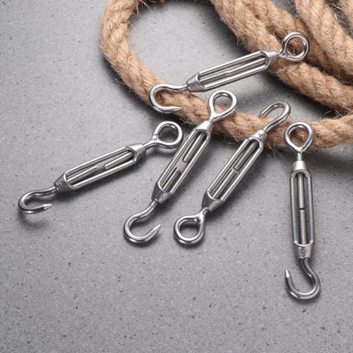 Hemobllo Juego de 5 Tensores de Acero Inoxidable para Cables con Gancho y Ojal para Ajuste de Tensión miniatura 4