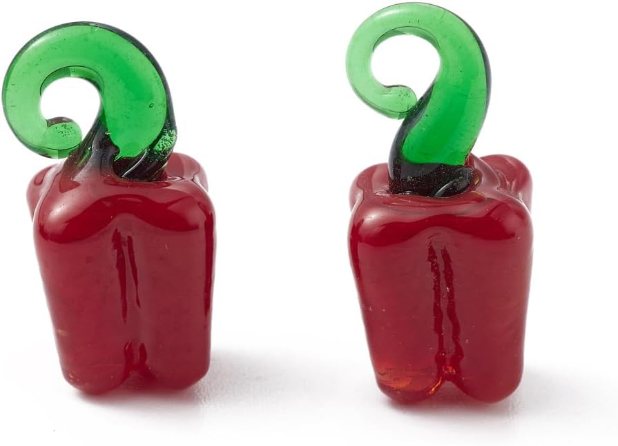 DanLingJewelry 50個 ミックススタイル 3D フルーツ 野菜 ハンドメイド ランプワーク ガラス ルース ビーズ チ