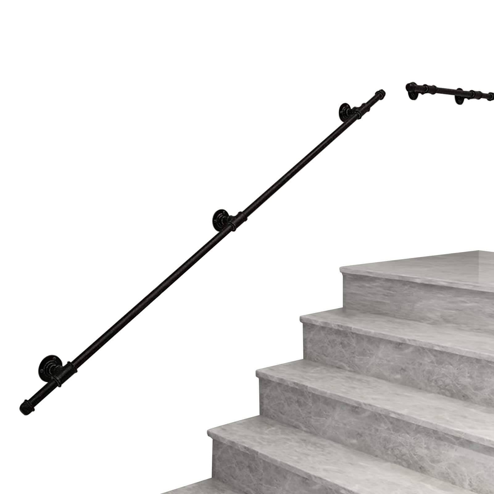 Rampe d escalier interieur et barre d appui murale de 1m a 4m pour securite PMR