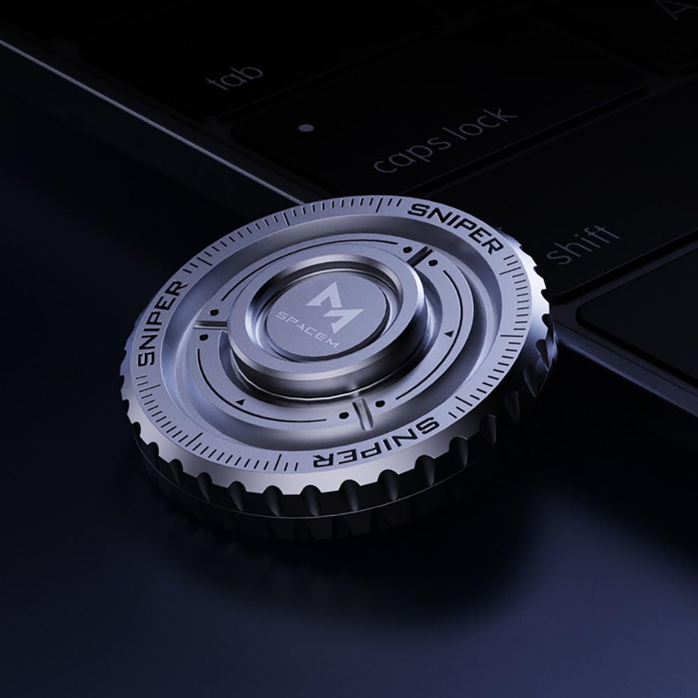 Anti-ansia Finger Spinner Stress Sensoriale Sollievo ADHD, Fidgets Giocattolo Acciaio Inox Metallo Mano Spinner EDC Riduttore Regalo per Bambini e Adulti (Argento)