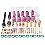 AWLOLWA 63PCS TIG Welding Torch Accessories Kit Collets Body Glass Cup Alumina Nozzle Stubby Gas...