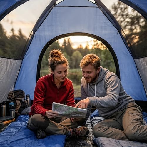 Image of Tents for Camping 2-3 Person Tent - Camping Tent with Rainfly Waterproof 2500MM, Easy Setup in 5 Mins, Ourtdoor Dome Tents Lightweight Backpacking Tent for Couples, Small Families, Festivals, Backyard