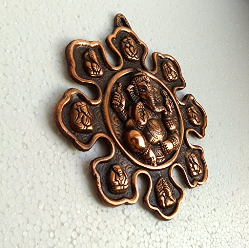 Image of Collectible India 9 Mukhi Ganesha Metal Wall Hanging, Ganesh Idol- Vastu Decor | Home Decor Items for Living Room Hall | Housewarming Gift, Wedding Anniversary Birthday Return Gift for Woman Man
