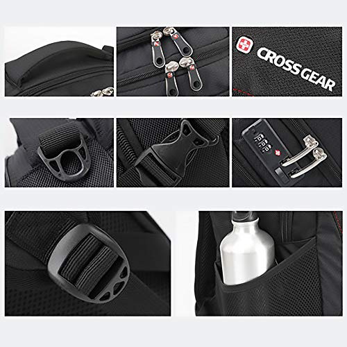 Mochila Masculina Adventure c/Cadeado embutido e Conector USB Crossgear Preta