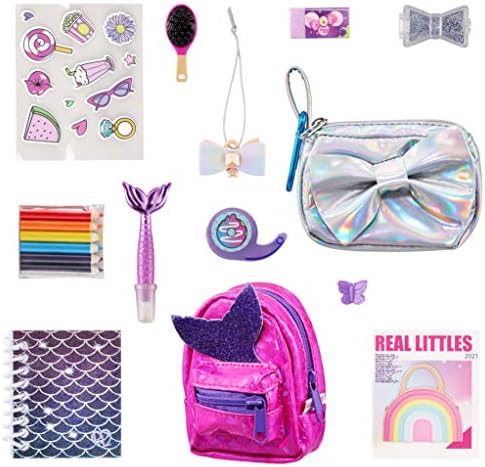 REAL LITTLES - Collectible Micro Backpack and Micro Handbag with 12 Micro Working Surprises Inside!, Multicolor (25324)