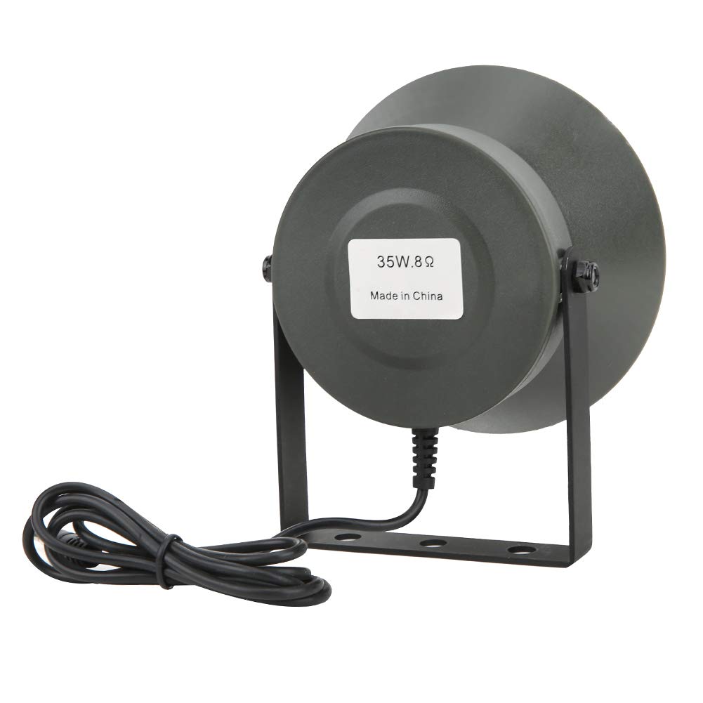 Dilwe Lettore Audio per Uccelli Altoparlante Elettrico per Uccelli in ABS con Doppie Trombe da 35 W, Timer LCD di Alimentazione da 12 V e Selezione di Brani USB per il Controllo degli all'aperto e