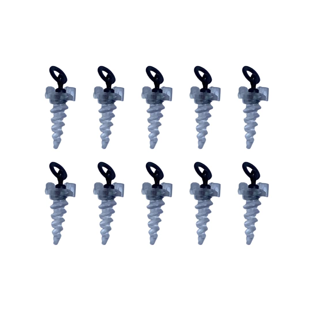SkerKro 10pcs Carp Fishing 360 Bait Screw Boilie Screw with Rolling Swivel Terminal Tackle