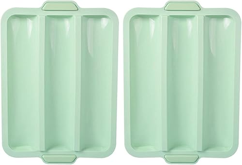 Bandeja antiadherente de 3 cavidades para hornear pan largo de silicona molde para hornear pan de perro caliente molde para pan molde para hornear