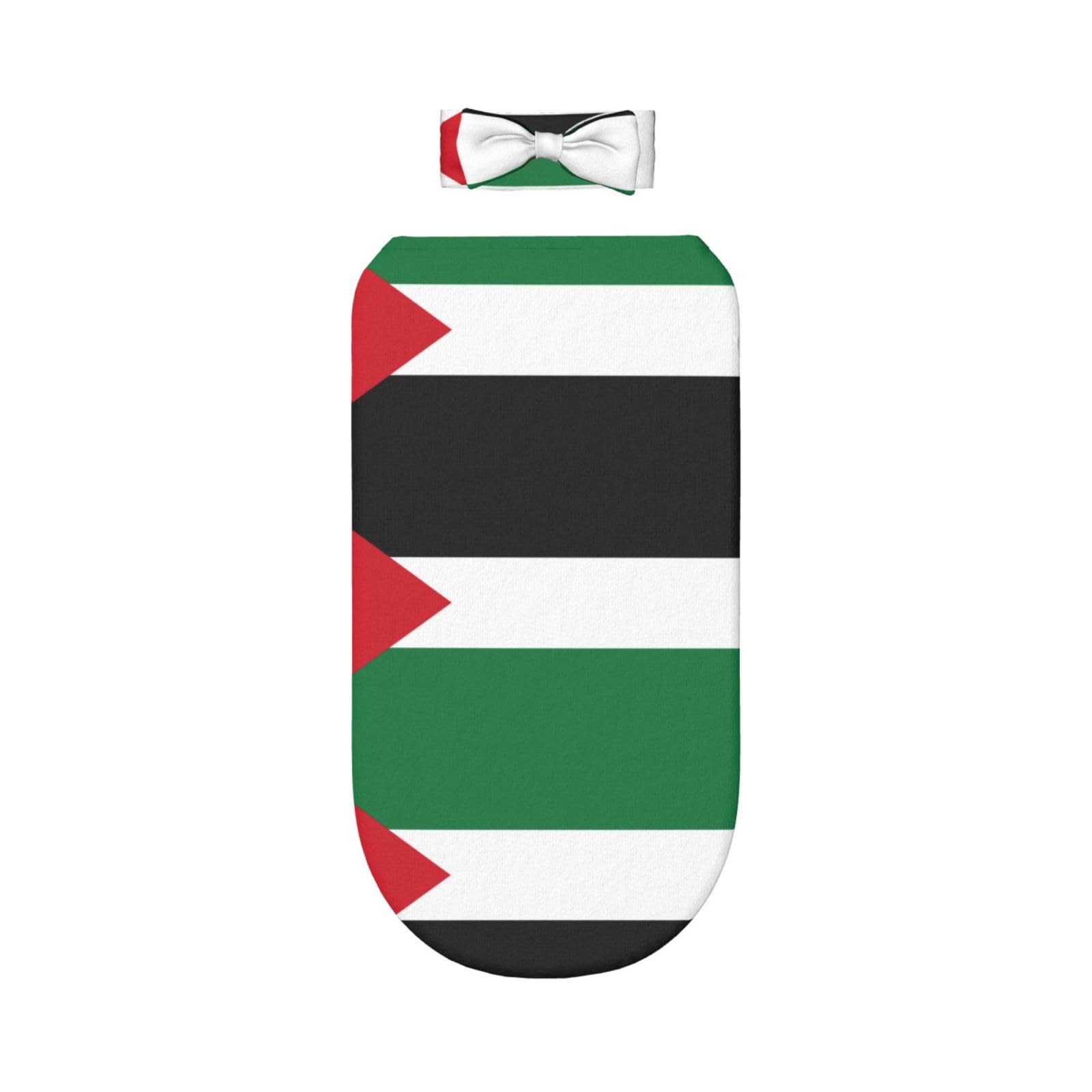 Wzycwb Black Flag Of The State Of Palestine Patterned Baby Swaddle Blanket, Newborn Swaddle Cover Set