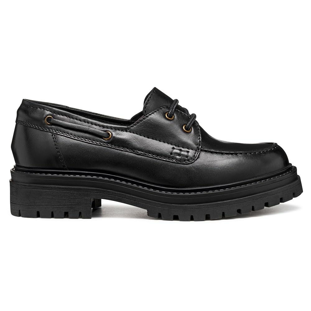 Geox Women D Iridea Moccasin, Black, 5 UK