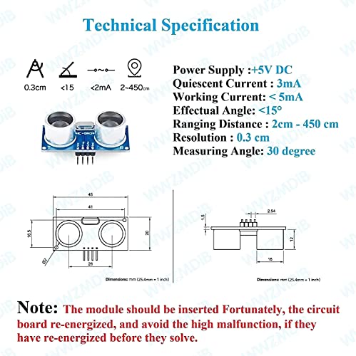 Image of WWZMDiB 2 Pcs HC-SR04 Ultrasonic Sensor Module Compatible with for Arduino R3 MEGA Mega2560 Duemilanove Nano Robot XBee ZigBee (2 Pcs HC-SR04 Ultrasonic Sensor)